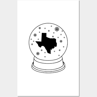 Texas in a Snowglobe Texas Winter 2021 Snovid Posters and Art